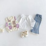 【80-110cm】ベスト 女の子 カラーバリ ニット - 画像 (6)