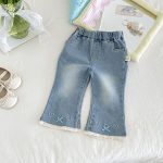 【73-110cm】パンツ 女の子 蝶結び デニム - 画像 (6)
