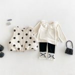 【73-100cm】トップスorパンツ ベージュ ドット - 画像 (7)