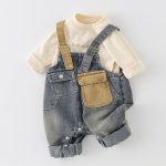【73-110cm】セットアップ ベビー レトロ カラーバリ - 画像 (4)