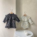 【66-90cm】ロンパース ベビー レトロ 小花柄 - 画像 (9)
