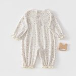 【66-90cm】ロンパース ベビー フラワー総柄 かわいい - 画像 (3)