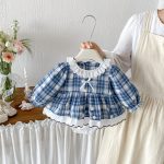 【66-90cm】ロンパース ベビー チェック レース - 画像 (4)