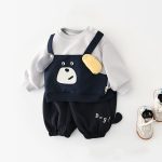 【73-120cm】トップスorパンツ 男の子 暖かい レイヤード クマ - 画像 (5)