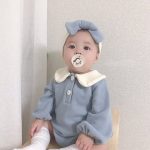 【66-90cm】ロンパース ベビー 可愛い襟 スウィート - 画像 (3)
