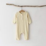 【66-90cm】オールインワン ベビー 無地 長袖 - 画像 (3)