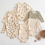【予約販売】【66-90cm】長袖ロンパース ベビー 北欧風 総柄 - 画像 (5)