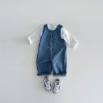 【73-100cm】サロペット ベビー デニム ノースリーブ