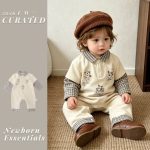 【66-90cm】ロンパース ベビー レイヤード ドッグ柄 - 画像 (3)