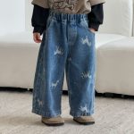【80-150cm】パンツ キッズ ワイドデニム ゆったり シルエット - 画像 (13)
