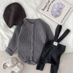 【66-90cm】ロンパース ベビー 無地 ニット - 画像 (4)