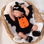 【70-100cm】ロンパース ベビー 帽子付け ハロウィン コウモリ