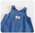 【66-90cm】サロペット ベビー ポケット付き デニム - 画像 (9)
