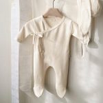 【66-90cm】オールインワン ベビー ナチュラル 無地 - 画像 (3)