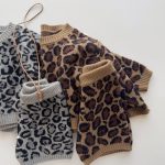 【90-150cm】セット 女の子  レオパード柄 ニット