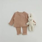 【66-90cm】セットアップ ベビー リブ 無地 - 画像 (4)