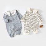【59-90cm】ロンパース ベビー ボーダー柄 セーラー