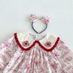 【66-130cm】ロンパースorワンピース ベビー 姉妹服 ローズ柄 - 画像 (14)