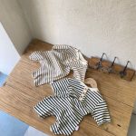【66-90cm】ロンパース ベビー ワッフル ボーダー - 画像 (16)