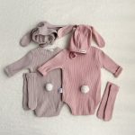 【66-90cm】ロンパース＆帽子＆ソックス ベビー 3点セット 可愛い ウサギさん - 画像 (11)