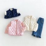 【80-130cm】ベスト 女の子 フラワー柄 暖かい - 画像 (8)