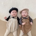 【66-90cm】サロペット ベビー ナチュラル 無地 - 画像 (2)