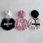 【73-100cm】セットアップ ベビー レトロ 蝶結び付き
