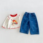 【80-130cm】パンツ 女の子 リボン付き デニム ストレート - 画像 (11)