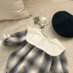【66-90cm】ロンパース ベビー レトロ チェック柄 - 画像 (9)