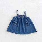 【73-110cm】ワンピース 女の子 デニム ポケット付き - 画像 (3)
