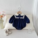 【66-90cm】ロンパース ベビー セーラー 韓国風 - 画像 (3)