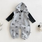 【66-90cm】 Tシャツorオールインワン ベビー 星柄 フード付き - 画像 (9)