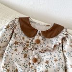 【80-90cm】ロンパース ベビー 碎花 可愛い - 画像 (8)