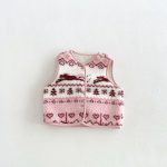 【80-130cm】ベスト 女の子 もこもこ 花柄 レトロ - 画像 (5)