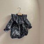 【66-90cm】ロンパース ベビー レトロ 小花柄 - 画像 (4)