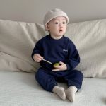 【66-90cm】長袖ロンパース ベビー お出かけ用 シンプル - 画像 (6)