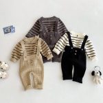 【66-90cm】サロペット＆セーター ベビー カジュアル ニット - 画像 (3)