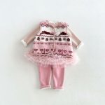 【80-130cm】ベスト 女の子 もこもこ 花柄 レトロ - 画像 (9)