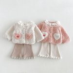 【80-130cm】アウター 女の子 フリル襟 ハート - 画像 (3)