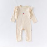 【66-90cm】オールインワン ベビー ハートロゴ フリル - 画像 (4)
