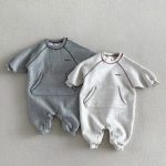 【66-90cm】オールインワン ベビー ポケット付き カジュアル