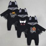 【60-100cm】オールインワン ベビー ハロウィン カートゥーン柄 フード付け