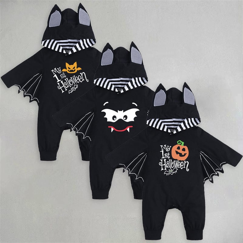 8260ffc09441eee877d2e1f0b6245113.jpg 【60-100cm】オールインワン ベビー ハロウィン カートゥーン柄 フード付け - 画像 (1)