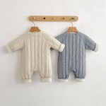 【66-90cm】ロンパース ベビー くま刺繍 中綿 防寒 - 画像 (6)