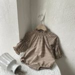 【66-90cm】ロンパース ベビー レトロ チェック - 画像 (6)