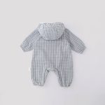 【66-90cm】ロンパース ベビー 帽子付き チェック - 画像 (6)