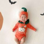 【66-90cm】ロンパース ベビー はぴはろ パンプキン - 画像 (4)