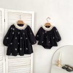 【66-130cm】ロンパースorワンピース 女の子 姉妹服 フリル襟 - 画像 (4)
