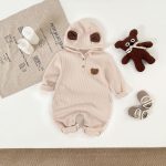 【66-90cm】ロンパース ベビー クマ柄 帽子付き - 画像 (5)
