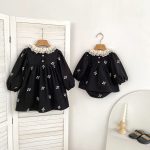 【66-130cm】ロンパースorワンピース 女の子 姉妹服 フリル襟 - 画像 (5)